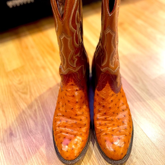 Nocona Genuine Exotic Full Quill Ostrich and Leather Men’s Cowboy Boots. - Picture 15 of 15